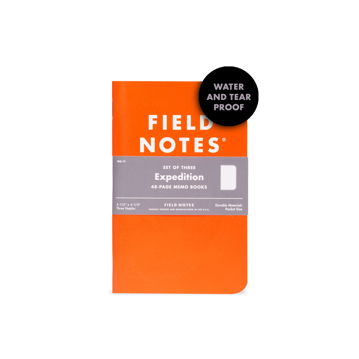 Field Notes 3-PACK Expedition Waterproof Notebooks (Dot-Graph)