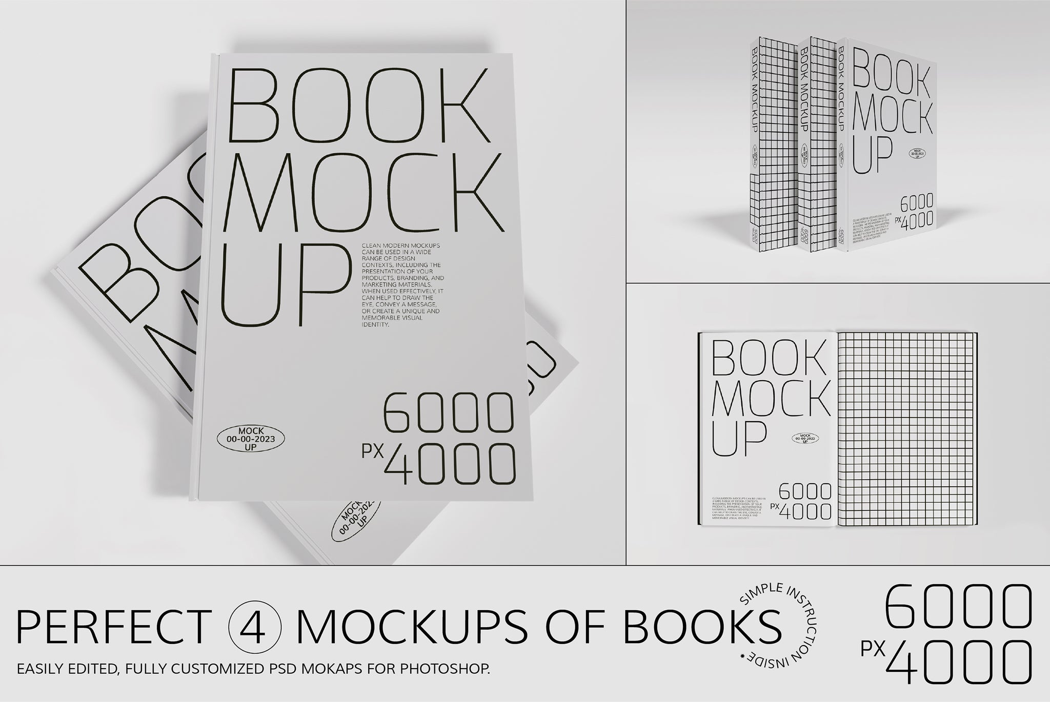 4 Book Mockup Set