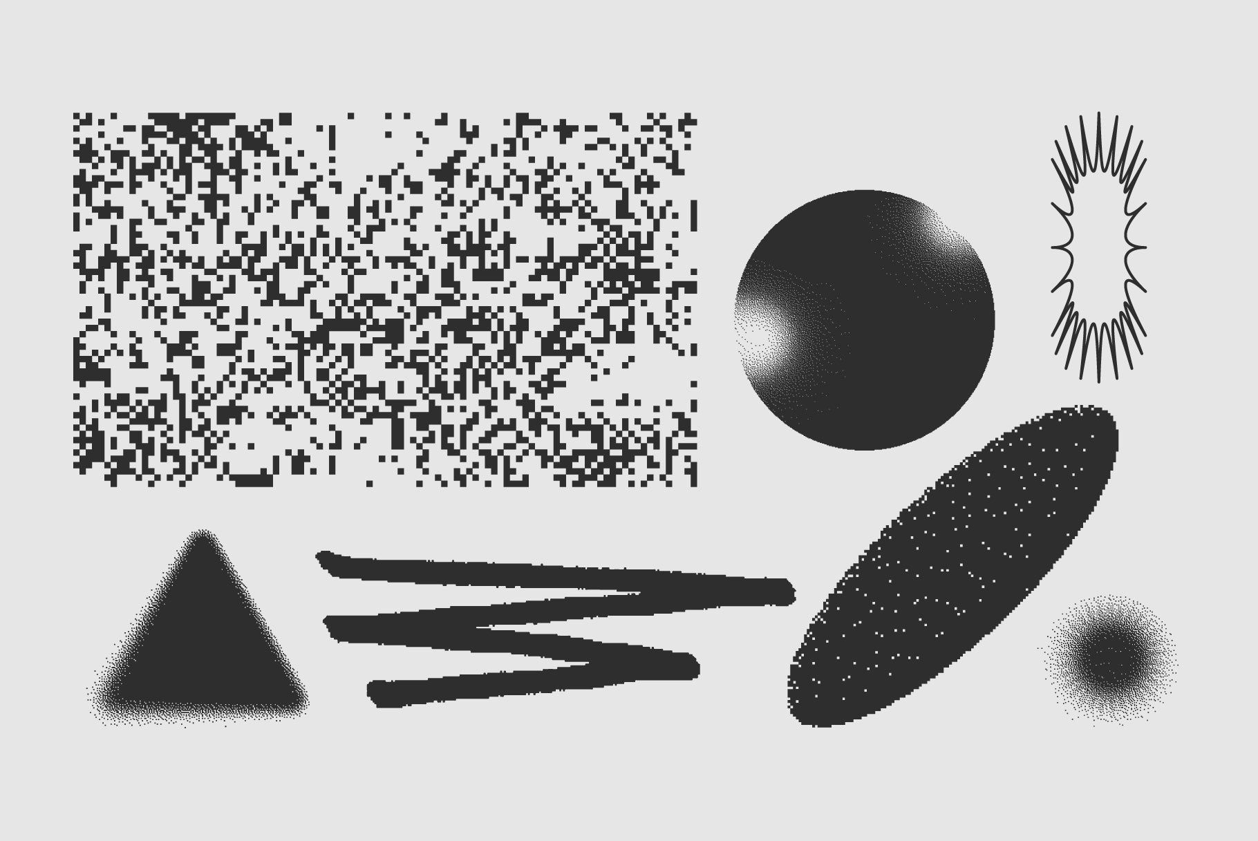 120 Vector Dither Textured Clip Art Shapes – hypernormal.space