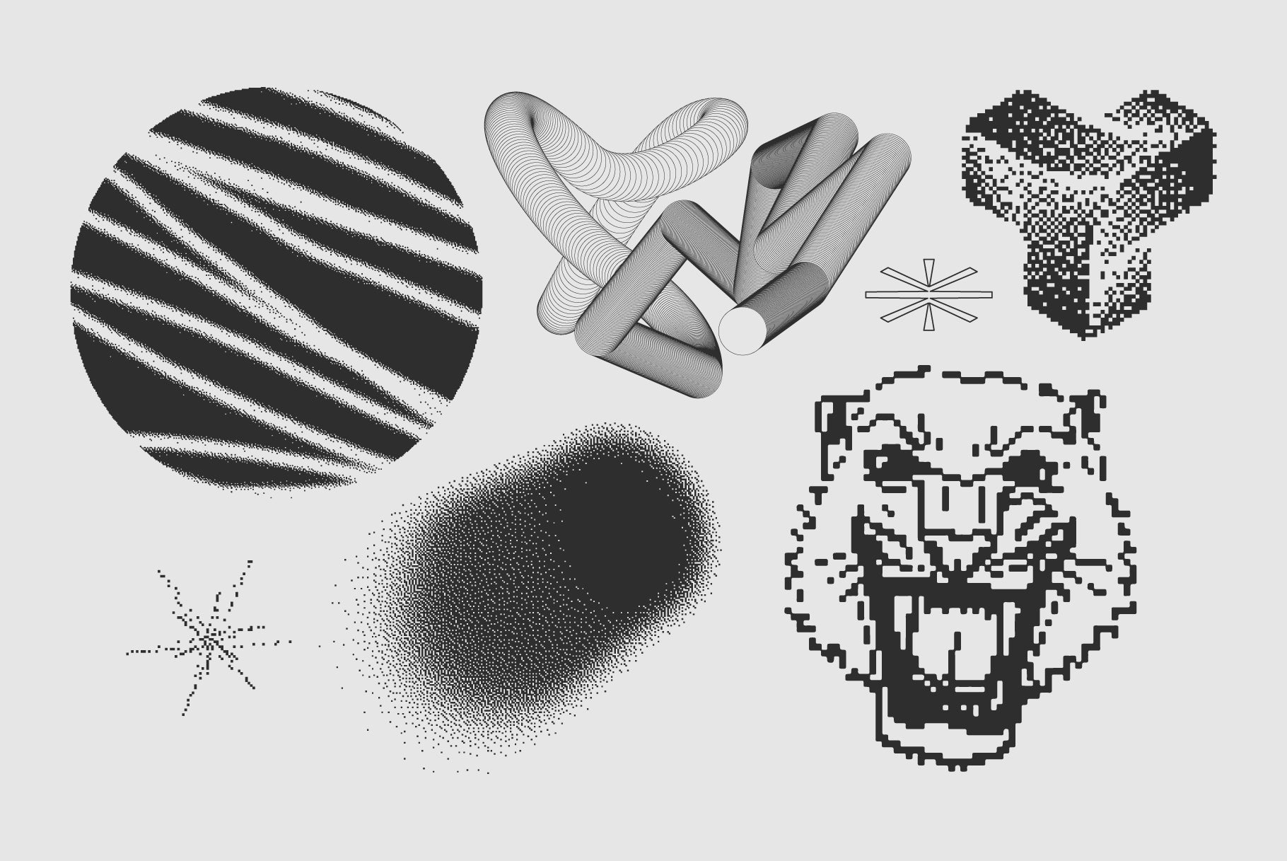 120 Vector Dither Textured Clip Art Shapes – hypernormal.space