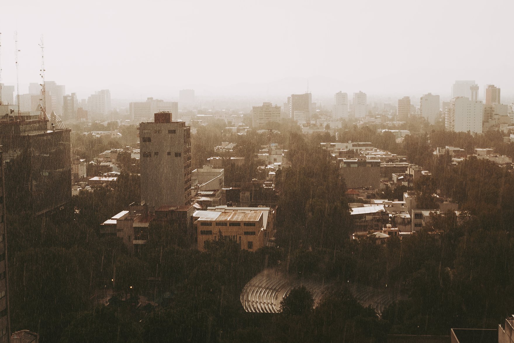 Mexico City Cityscape in the Rain