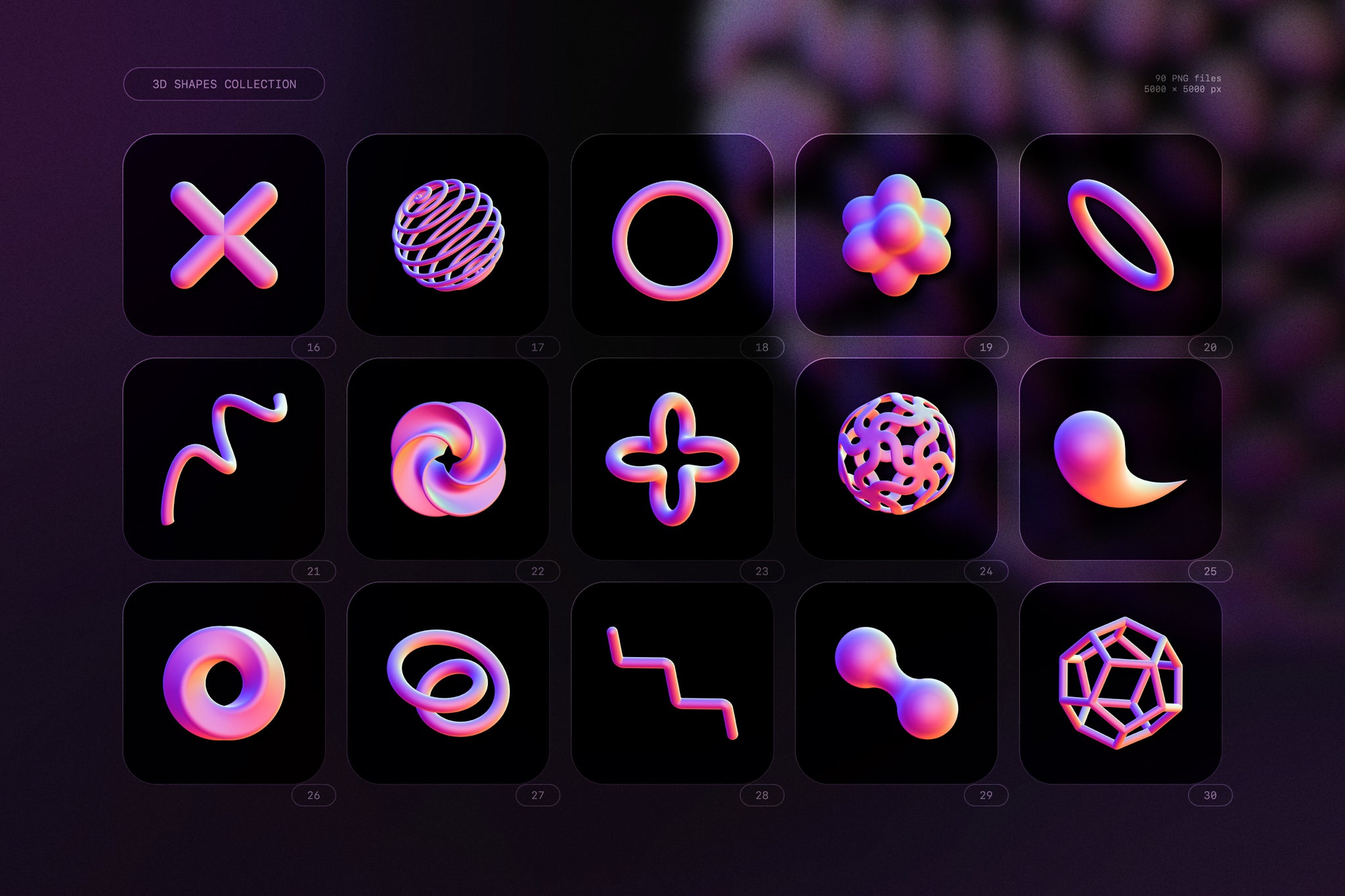 3D Shapes Collection - 90 Abstract Renders