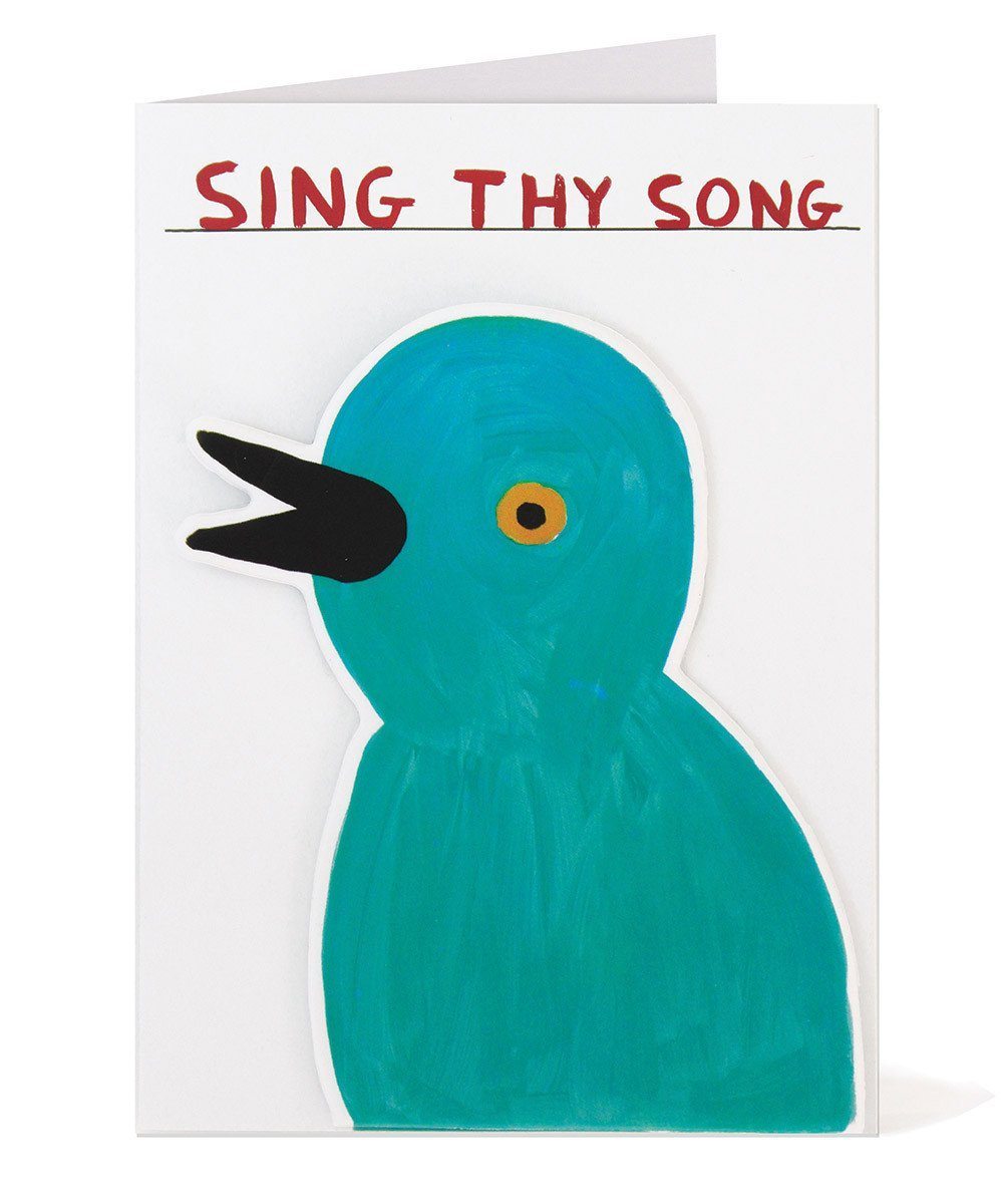 Sing Thy Song Puffy Sticker Card X David Shrigley
