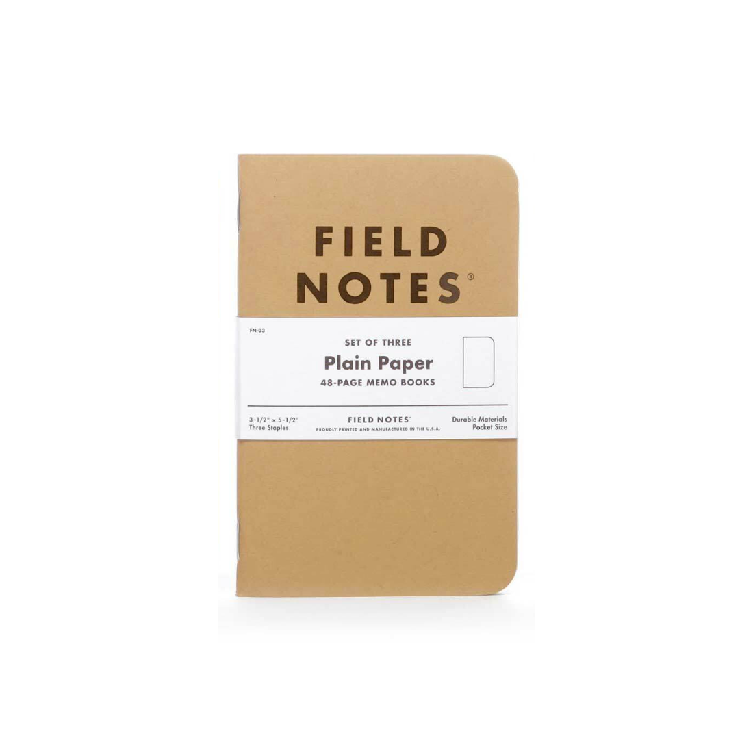 Field Notes 3-PACK Original Kraft Notebooks (Plane Paper)
