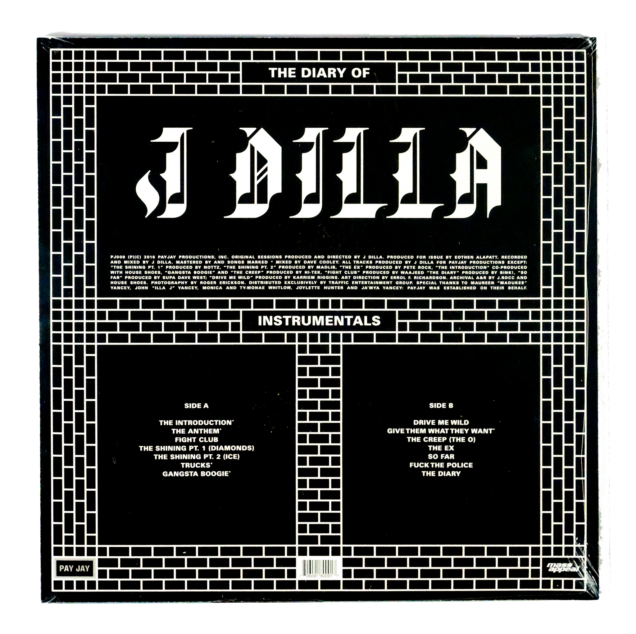 J DILLA "THE DIARY OF J DILLA: INSTRUMENTALS" LP VINYL