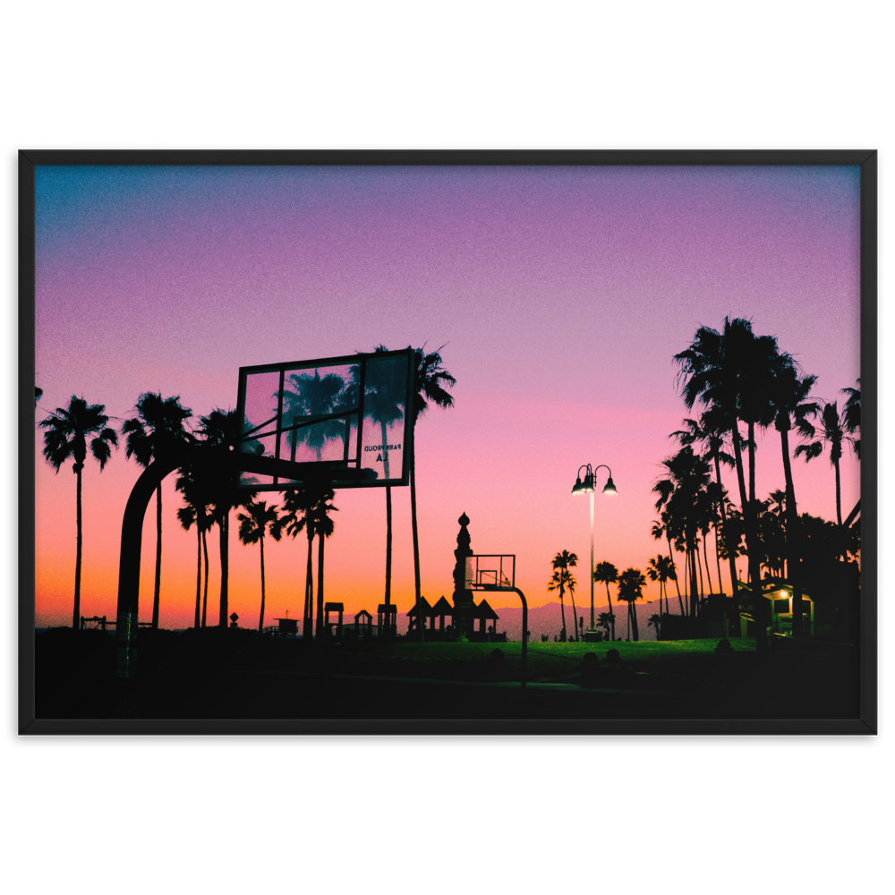 Empty Venice Courts During Quarantine - Framed Matte Paper Poster